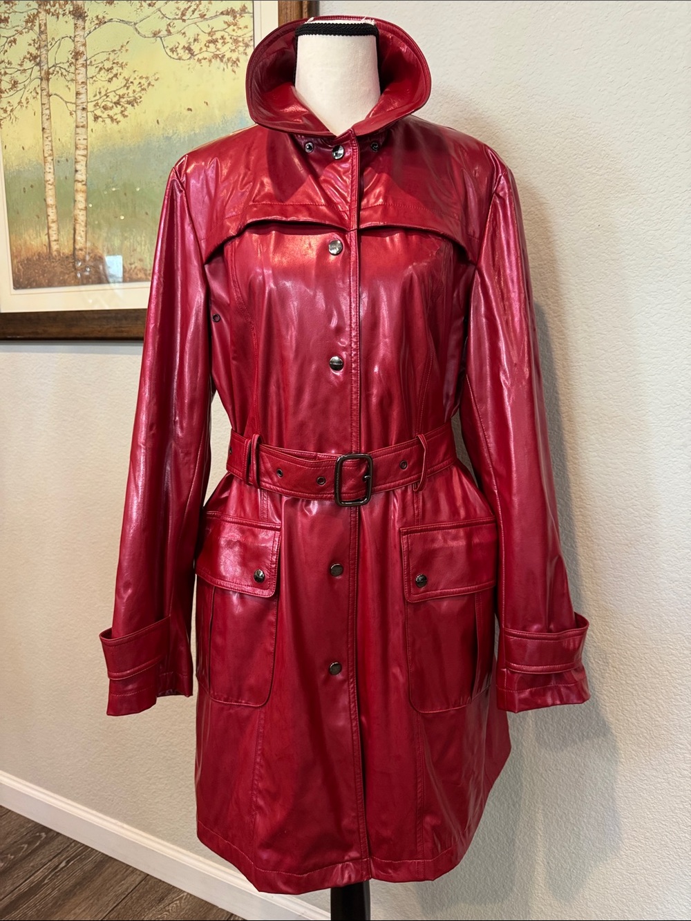 Authentic Burberry London Backworth Glossy Trench Coat with Belt